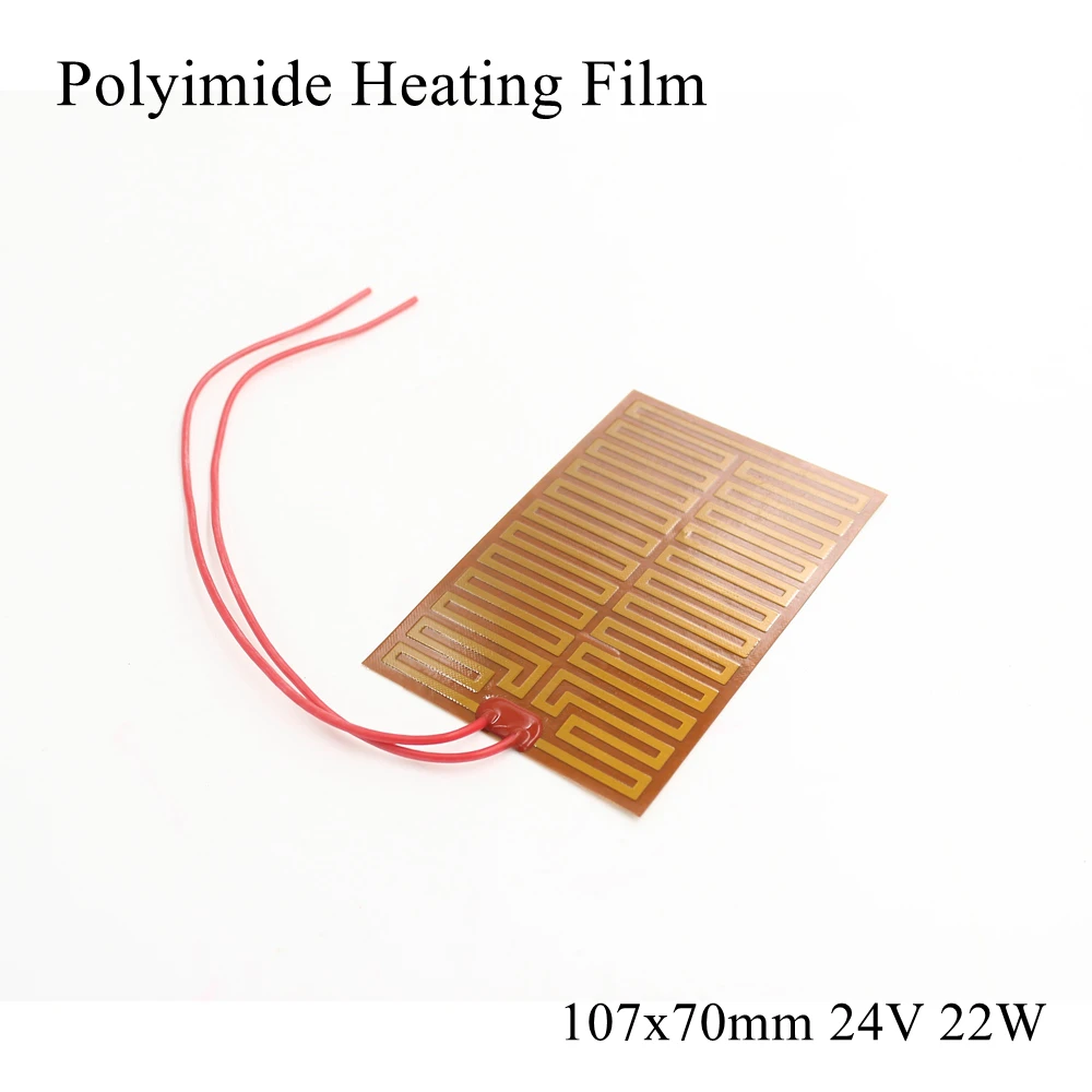 107x70 мм 24 в 22 Вт PI нагревательная пленка Полиимид панель с электрическим