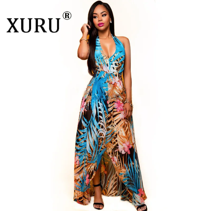 Пляжное платье с принтом европейских и американских взрывов XURU лето 2020 новое