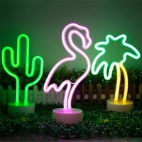 led neon sign light flamingo cactus night lights xmas party wedding holiday decoration home gift usb battery operation neon lamp