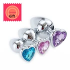 Анальная пробка из нержавеющей стали, для мужчин, женщин, геев, разные цвета, с кристаллами, ювелирные изделия, простаты, мастурбатор, анальная трубка, фаллоимитатор, анальная пробка