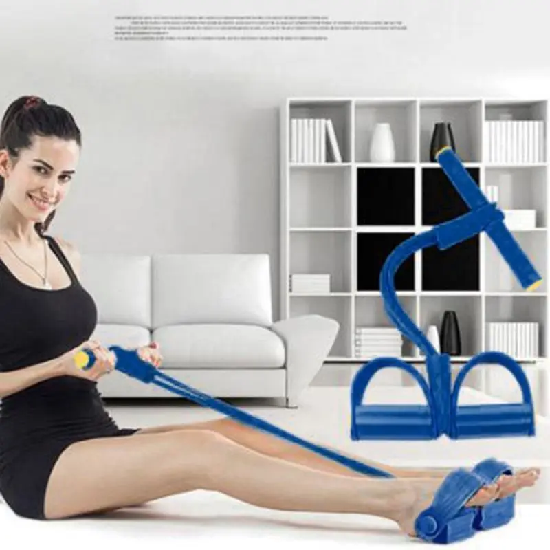 

Fitness Gym 4 Tube Resistance Elastic Bands Latex Pedal Exerciser Sit-up Pull Rope Expander Yoga Equipment Pilates