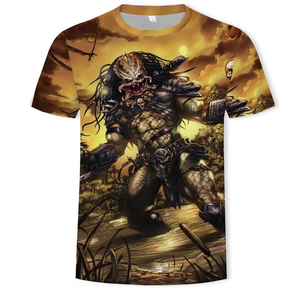 

2021 Summer New Locomotive Classic Godzilla Steel War Monster Trend Print Fashion Beach Men's Quality Top