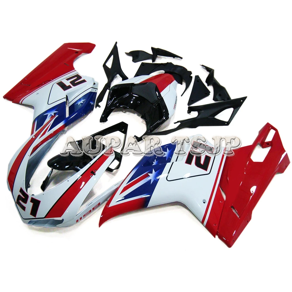 

Motorcycle Fairing kit For Ducati 1098/848/1198 2007 08 09 2010 2011 2012 Cowlings Complete White Blue and Red Lowers Bodywork