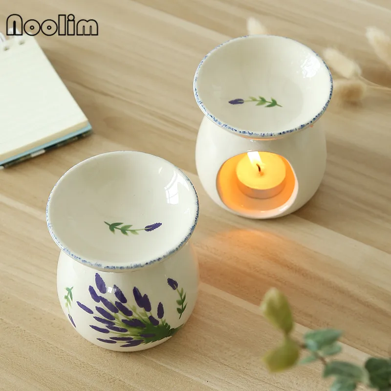 Керамическая Лаванда ручная роспись подсвечник ароматерапия печи масла