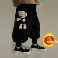 winter clothes fleece lined thickened children outerwear boys and girls trousers baby sweat pants