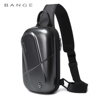 bange unique design pc waterproof men crossbody bag travel sling shoulder bag with hard shell chest bag for male case