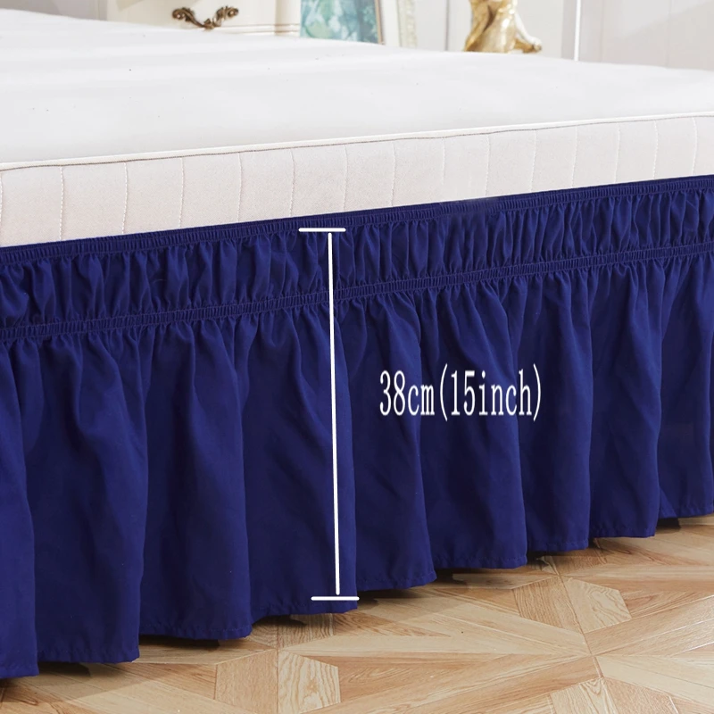 Однотонная облегающая юбка для кровати эластичная оборка легкая посадка стойкая