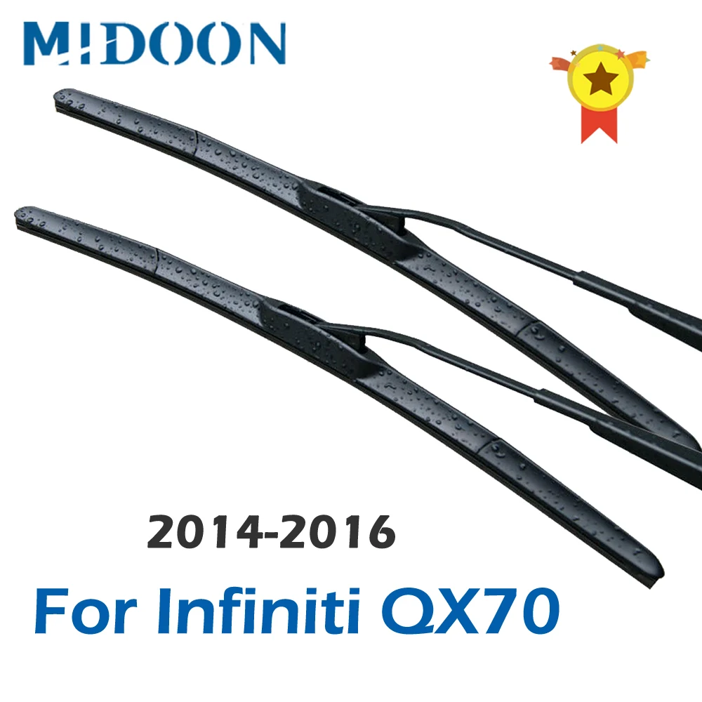 Гибридные щетки стеклоочистителя MIDOON для Infiniti QX70 подходят к крючкам 2014 2015