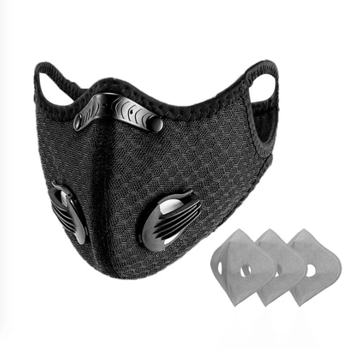 Outdoor cycling mask windproof dustproof and anti-smog activated carbon with replaceable filter mountain skiing | Спорт и