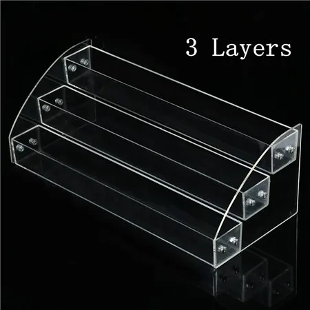 3 Layers Прозрачный акриловый лак для ногтей, подставка для лака, держатель для губной помады, ювелирный дисплей, органайзер, коробка для хранения, оборудование для дизайна ногтей - Цвет: 3 Layers
