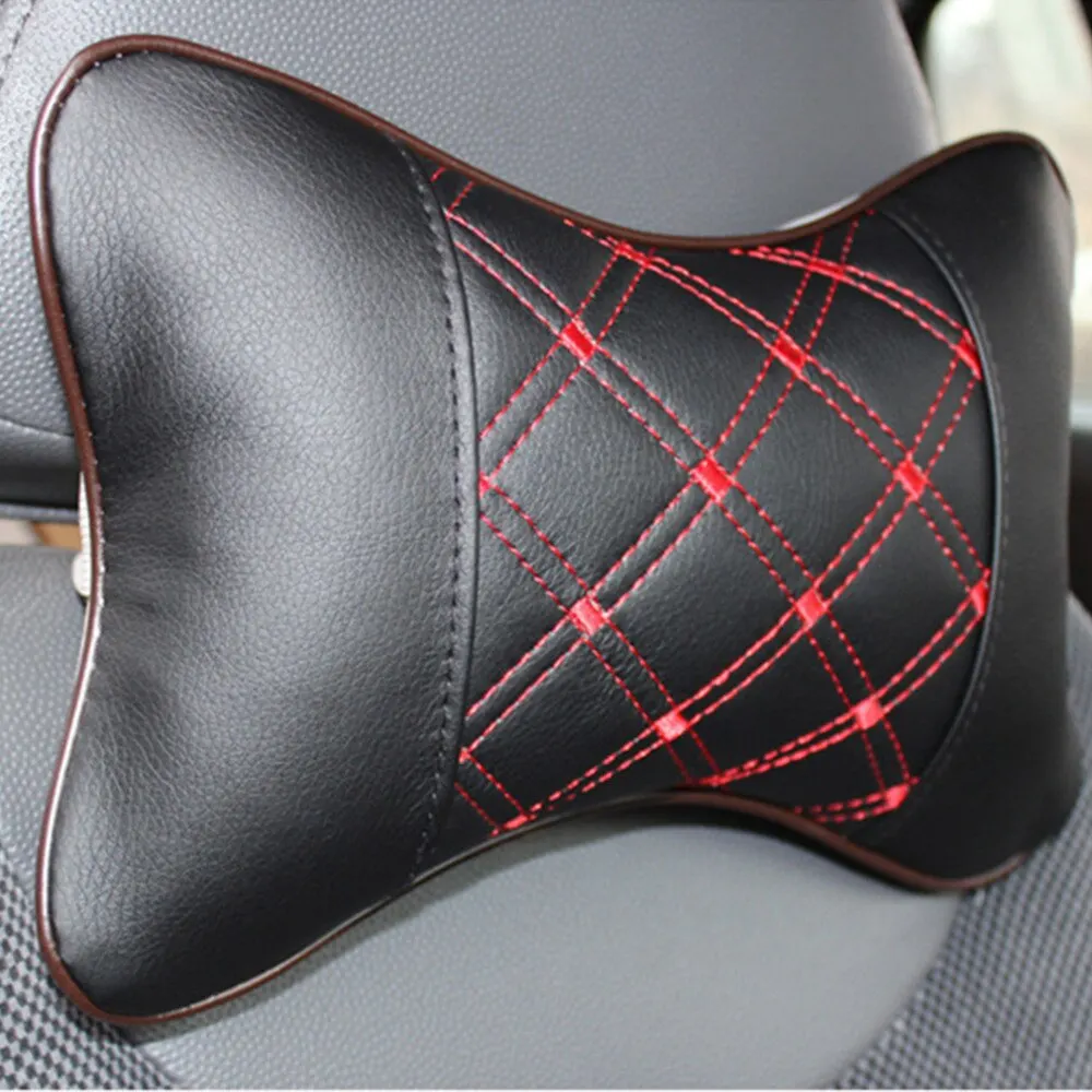 

PU & Cloth Dual Auto Safety Car Headrest Breathe Seat Head Neck Rest Pillow Universal Car Neck Pillow Drop Shipping Hot