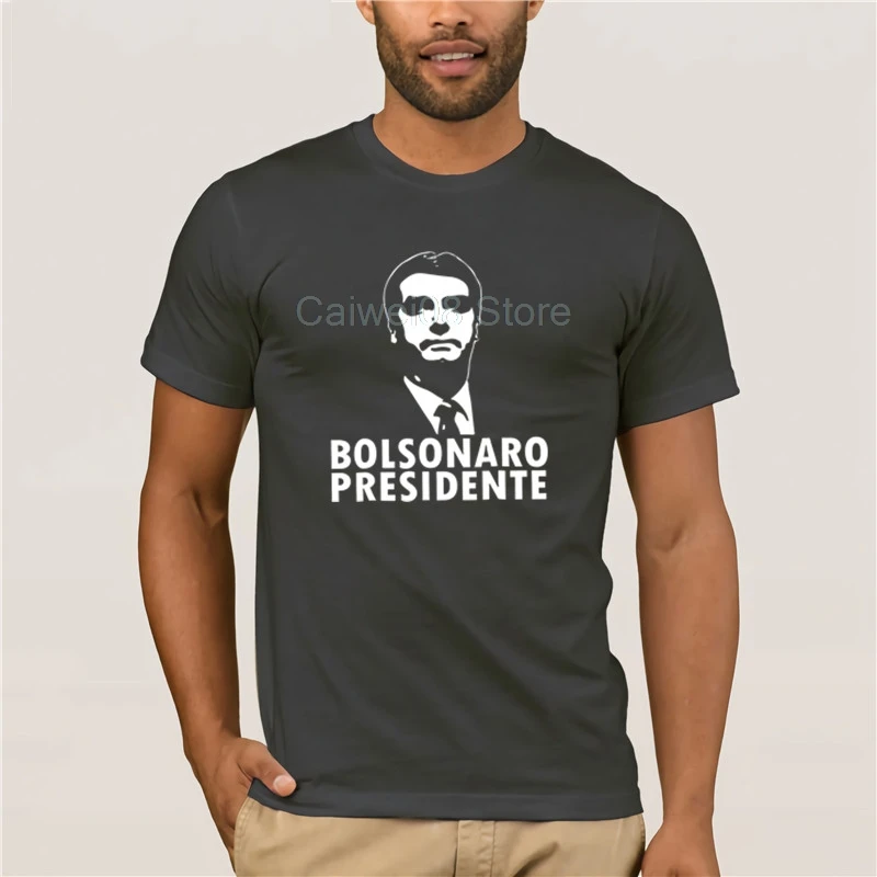 Индивидуальная футболка Bolsonaro Presidente Jair Мужская Черная хлопковая джинсовая