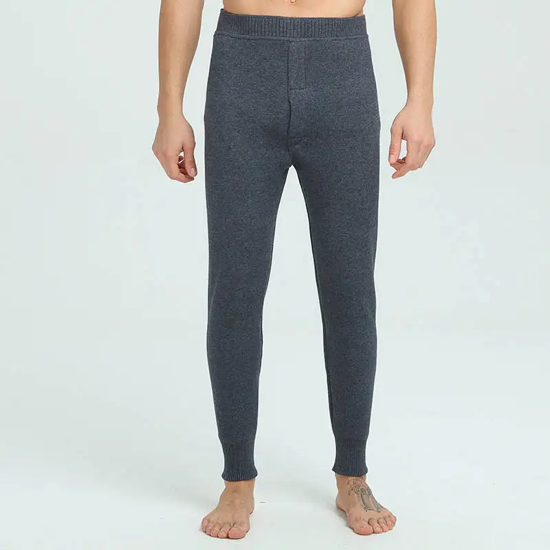 Men mid-grey Женские брюки кашемировые и шерстяные вязаные леггинсы новые зимние плотные длинные брюки 3 цвета женские брюки с подкладкой - Цвет: Men mid-grey