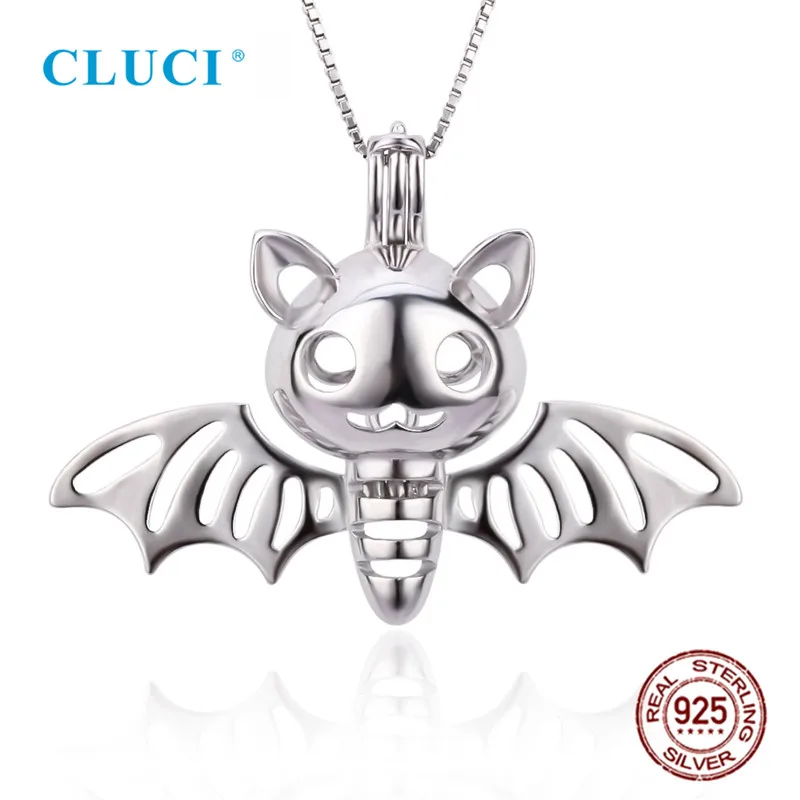 CLUCI Серебро 925 женщин Подвески кулон ювелирные изделия страшная улыбка летучая