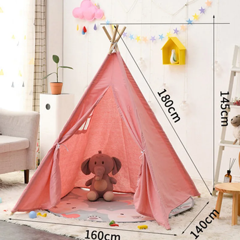 

Play Tent Wigwam Child Toy Teepee Room Decoration Portable 1.8M Children's Tents Tipi Play House Kids Cotton Canvas Indian