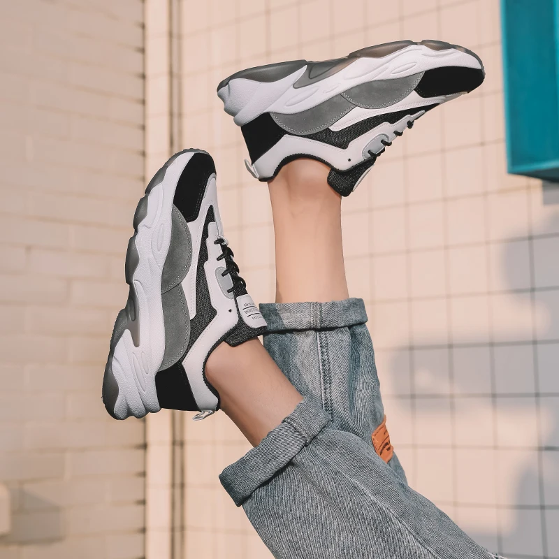 

Кроссовки мужские дышащие, модная теннисная обувь, без шнуровки, повседневные, для отдыха, спорта, черные, серые