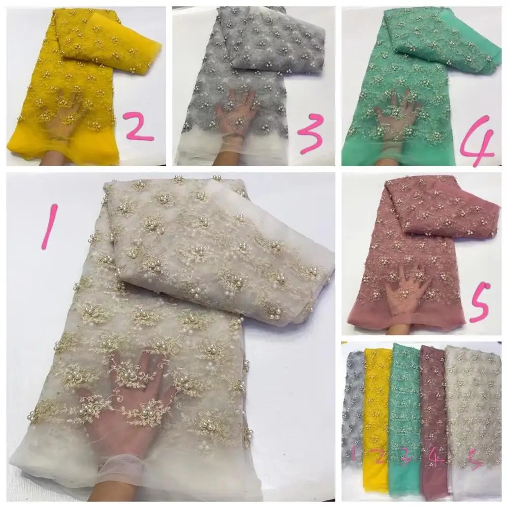 

African Lace Fabric 2020 Embroidered Nigerian Laces Fabric Bridal High Quality French Tulle Lace Fabric For Wedding Party