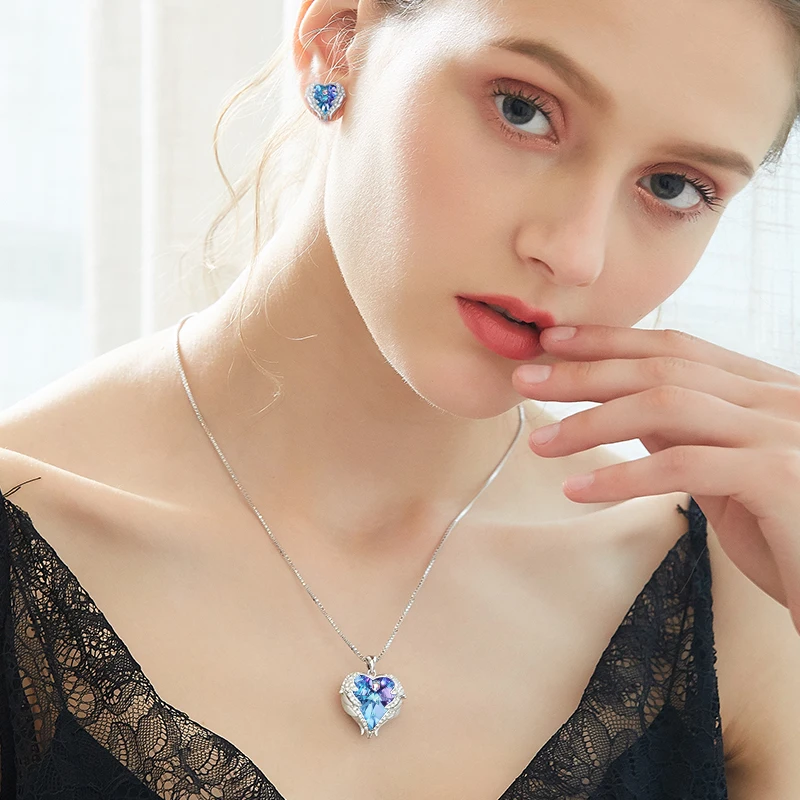 CDE женское ожерелье серьги комплект ювелирных изделий украшен стразами женские