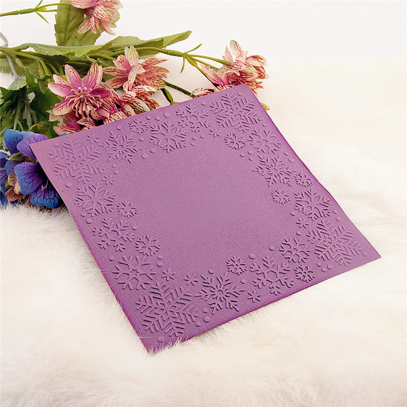 

Snow Border Embossing Folders Plastic Halloween Scrapbooking DIY Template Fondant Cake Photo Album Christmas Card Making
