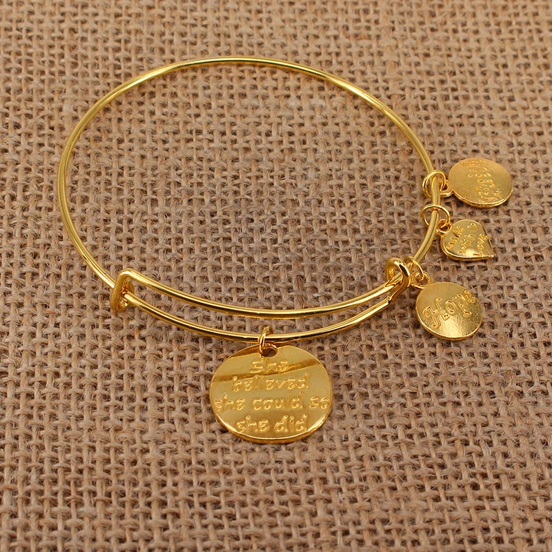 5pcs Gold Color Bangle Bracelet Set Adjustable Wire Cuff Bracelets for Women Fashion Jewelry Charm Bangles Gift C042 | Украшения и