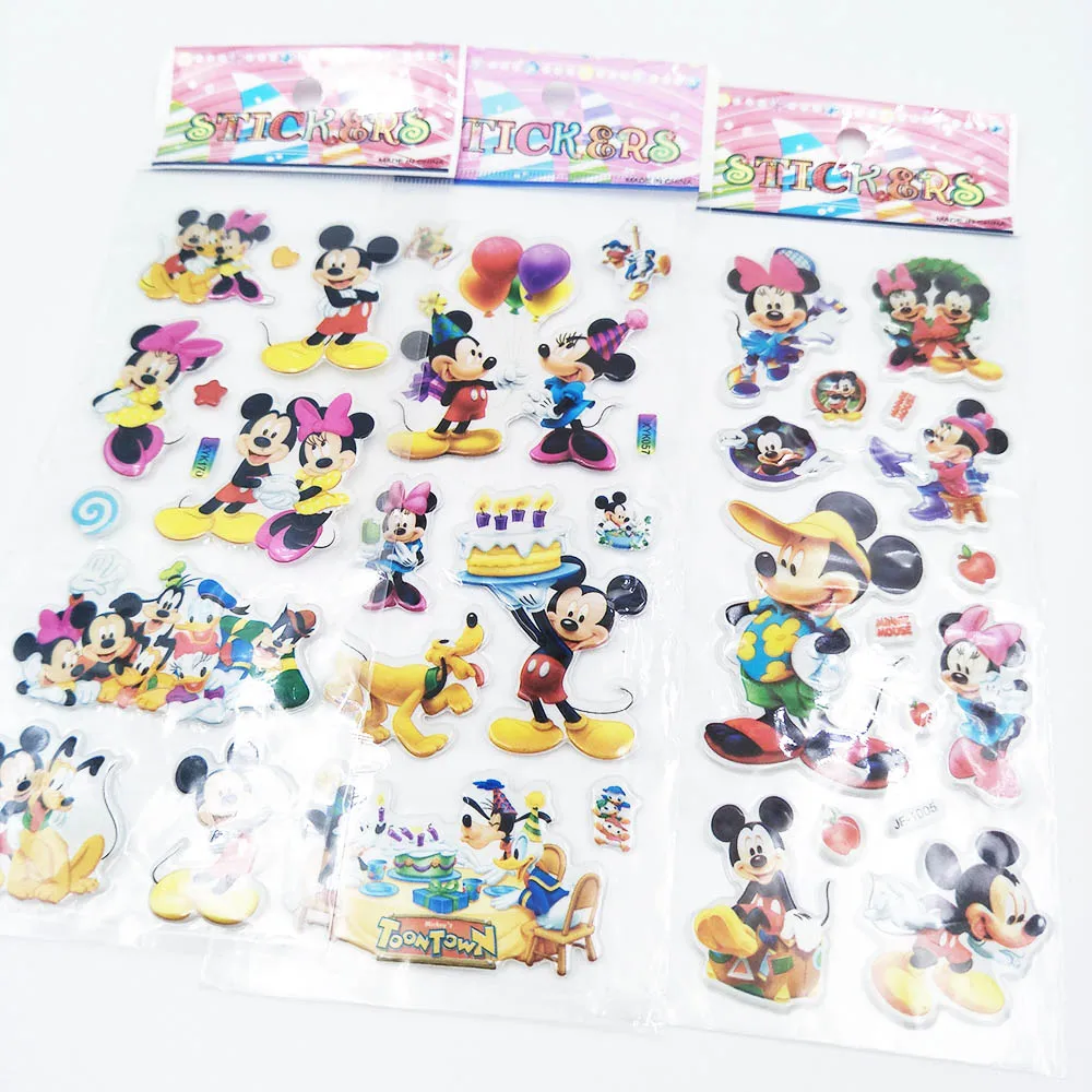Микки Маус 6 шт. мультяшная наклейка детский подарок на день рождения игрушка