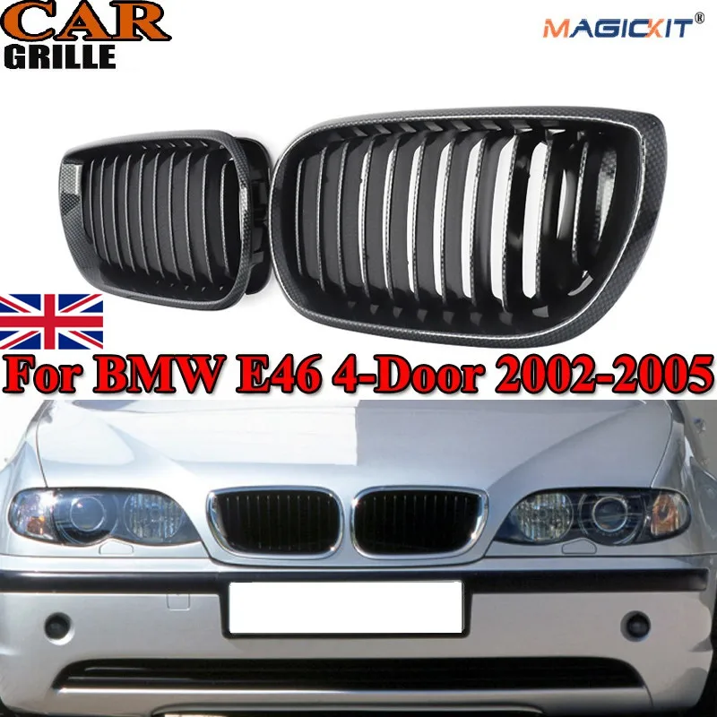 MagicKit 2x углеродное волокно лицевые решетки для почек BMW E46 4Dr 3 серии 02 05|Гоночные