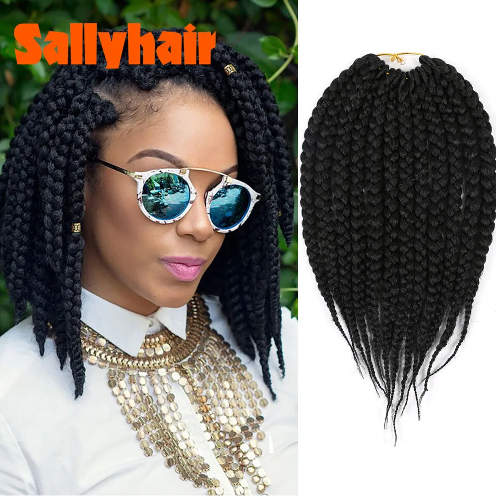 Sallyhair короткие косички вязанные крючком волосы синтетические для наращивания 14