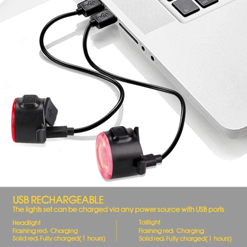

LED Bicycle Light USB Chargeable Bike Rear Light IPX6 Waterproof Safety Warning Light Helmet Backpack Light Bicycle Accessories
