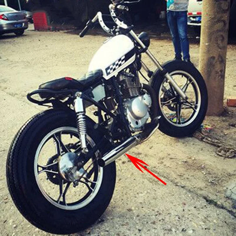 17 дюймов глушитель выхлопной трубы мотоцикла для Кафе Racer Bobber Chopper на заказ Ретро