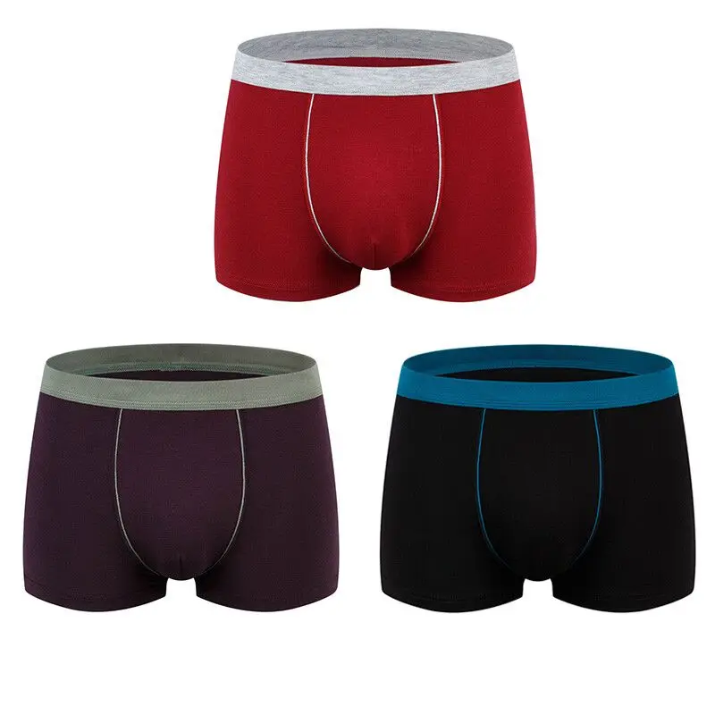 G 3PCS 9XL, большие размеры, мужское нижнее белье, мужские боксеры, много, одноцветные трусы, шорты, мужские хлопковые трусы, дышащие, интимные мужские боксеры, 4 шт - Цвет: G 3PCS