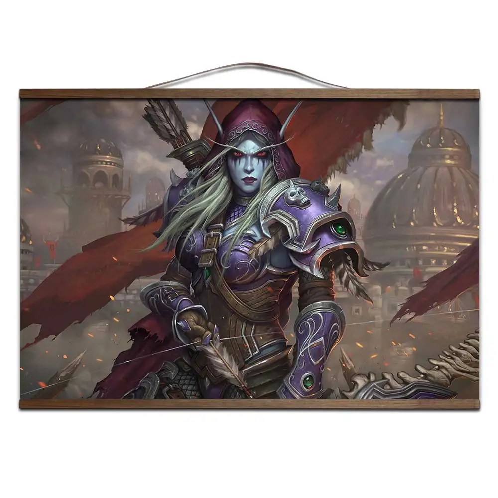 14 World of Warcrafts Битва за Azeroth плакат Sylvanas Anduin Jaina плакат с твердой древесины подвесной прокрутки украшения живопись - Цвет: 14