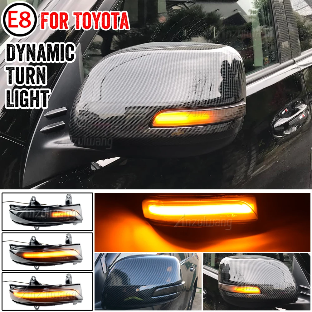 

For Toyota Land Cruiser FJ200 LC200 Prado FJ150 2010- 2020 Car Side Mirror Lamp LED Dynamic Turn Signal Light Blinker Indicator