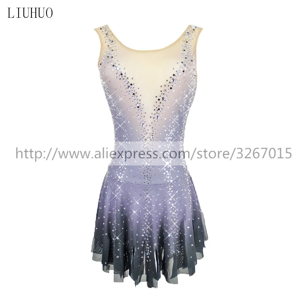 2018 Элегантное платье без рукавов для фигурного катания женское на коньках цвет