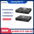 Мини-ПК Topton игровой, Intel i9-9900, i7-9700F, GTX 1060, 6 ГБ GDDR5, 2 DDR4, Windows 10 M.2 NVMe SSD HD DP DVI Type-C
