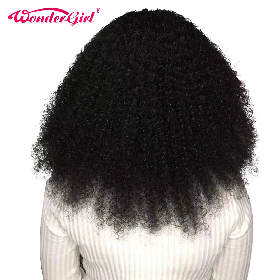 

Wonder Girl Afro Kinky Curly Bundles With Closure No Tangle Brazilian Hair Weave Bundles Remy Human Hair Bundles With Closure