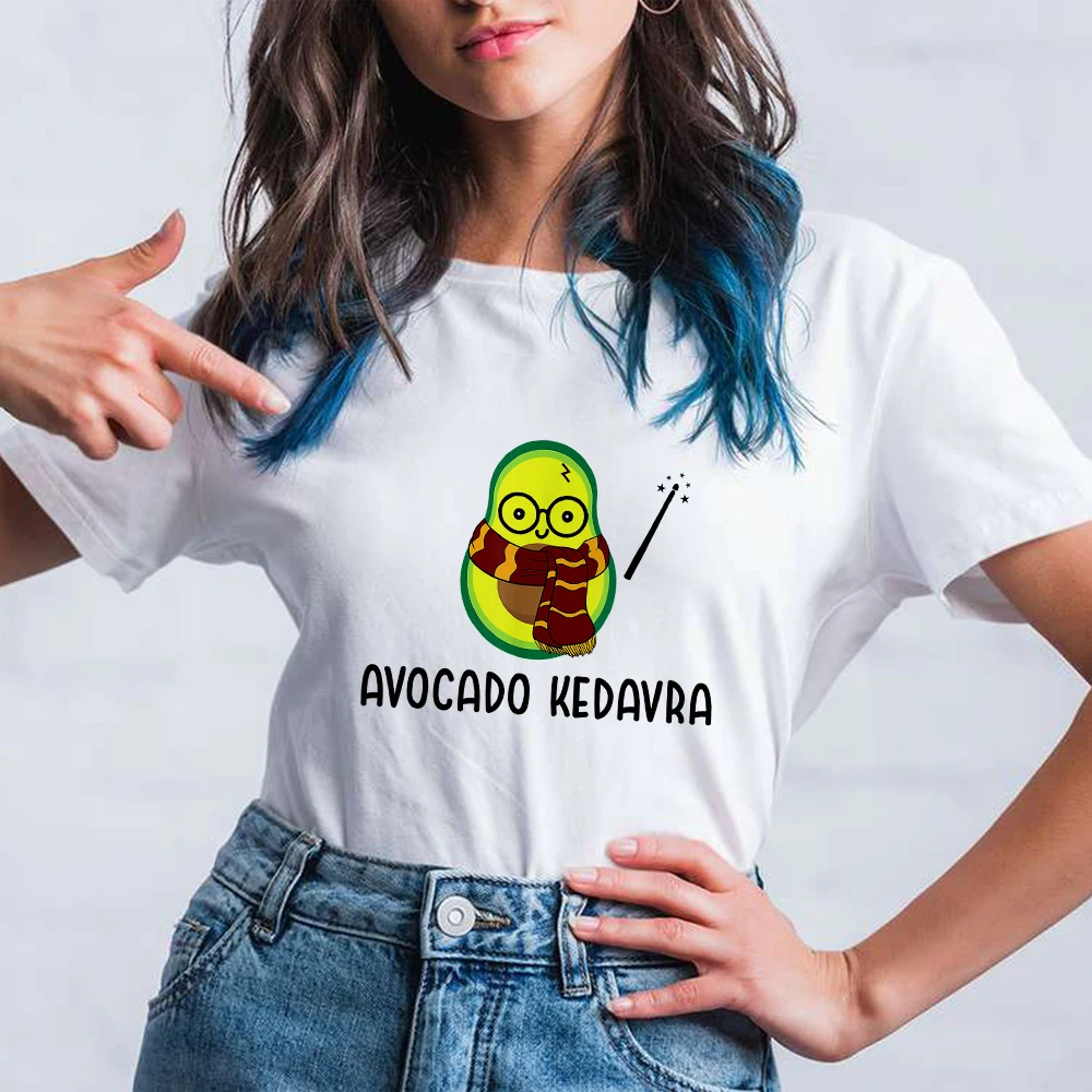 

Avocado Kedavra Print Creative Clothes Women Modern Art Tee Shirt Versatile Aesthetic Beautiful Trendy Comfy Camiseta Mujer