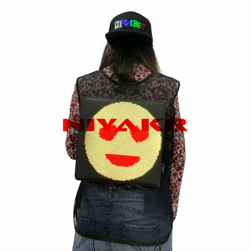 Цветной светодиодный рюкзак Динамический экран дисплей 3D умный |