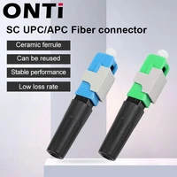 onti newest 50 200pcs sc upcapc single mode fiber optic quick connector ftth cold connector tool field assembly adapter