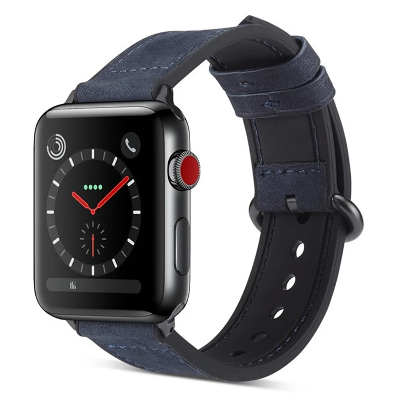 Ремешок кожаный для iWatch band 42 мм 44 совместим с apple watch series 5 4 3 40 38 мм|Ремешки часов| |