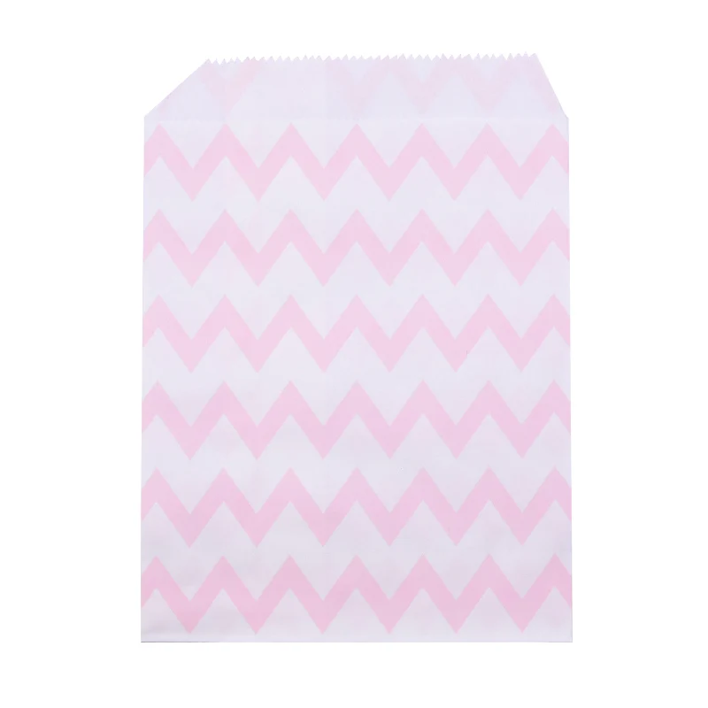 DB03 25/50pcs 18*13cm Kraft Paper Bags Wave Stripe Dot Gift Bag for Wedding Birthday Candy Snack Bag Festival Party Wrapping Supplies - Цвет: DB03