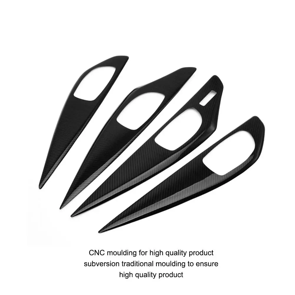 

11pcs Interior Dashboard Cover Trim For Infiniti Q50 2014 2015 2016 Black Carbon Fiber Car Inner Gears Board Decoration Stickers