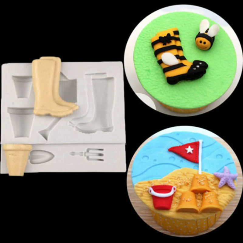 Garden Tools Flower Pot Vase Silicone Mold Cupcake Fondant Decorating Baking Candy Chocolate Gumpaste Molds | Дом и сад