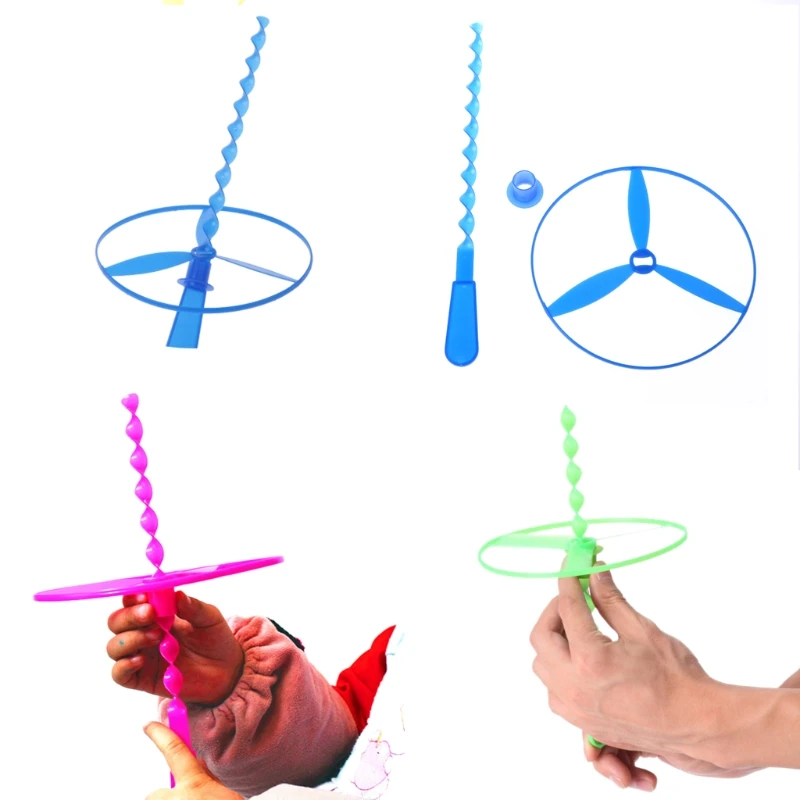 

Package of 12 Twisty Flying Saucers Random Colors Helicopters Kids Toys Gifts 97BE