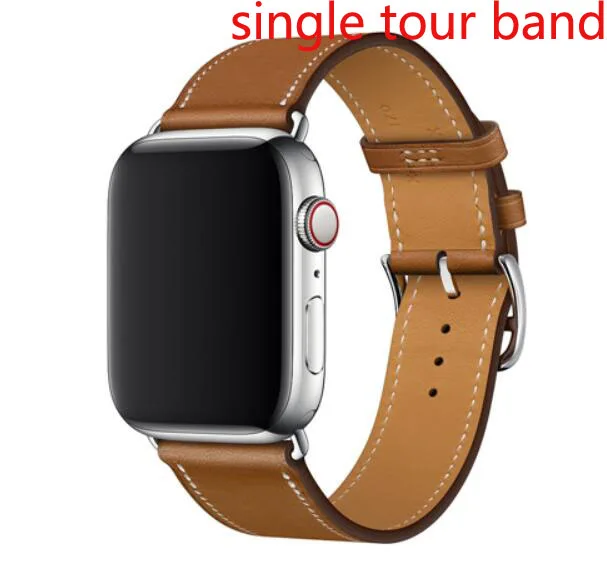 single brown Серия 4/3/2/1 один тур 1:1 натуральная кожа Браслет-манжета Кожаный ремешок для наручных часов Apple Watch, версии 5 38 мм 40 мм 42 44 мм - Цвет ремешка: single brown