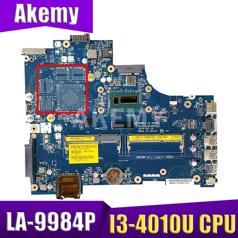 

Akemy VBW11 LA-9984P Main board For Dell 17R 3737 5737 CN-01CFYT 01CFYT Series SR16Q I3-4010U
