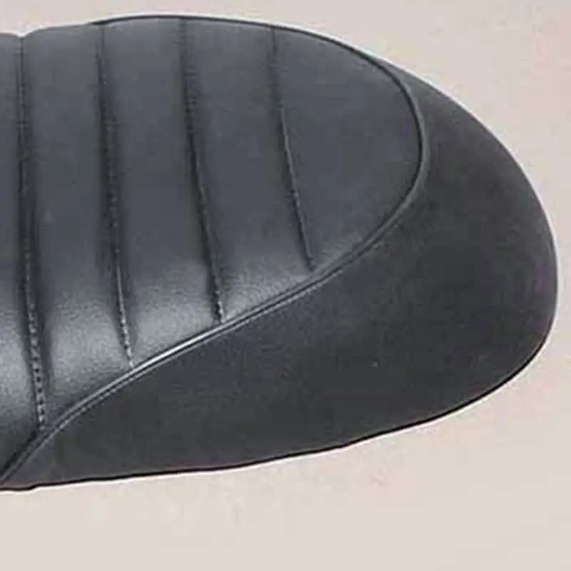 Универсальное Черное Кожаное мотоциклетное Кафе Racer сиденье плоское винтажное