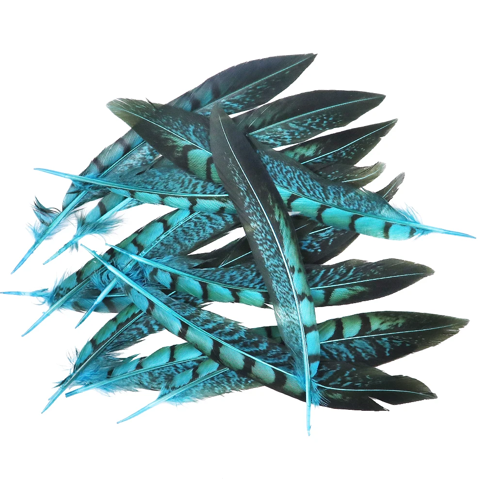 Натуральные перья фазана 15-20 см окрашенные петушиные для рукоделия украшения