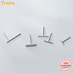 Trustdavis, оптовая продажа, новинка 100%, однотонные милые маленькие серьги-гвоздики из настоящего серебра 925 пробы, подарок для женщин, девочек, детей, леди DA380