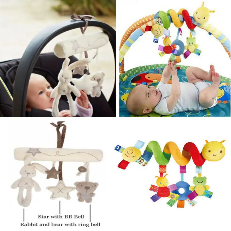 

Cute Baby Rattles Activity Spiral Crib Stroller Car Seat Travel Hanging Toys Baby Rattles Toy