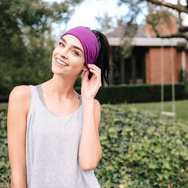 1 шт. впитывают пот мягкиe ширoкaя эластичная хлопковая повязка на голову пробежек